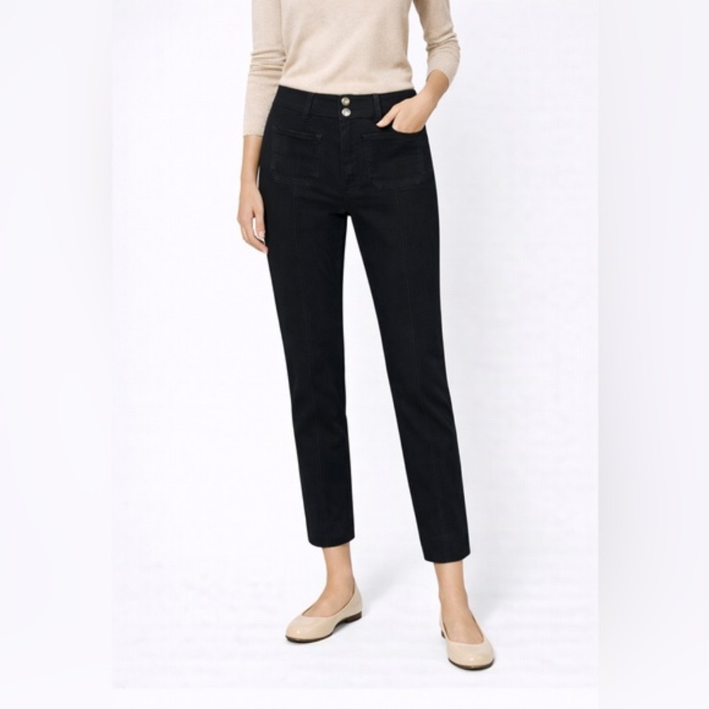 Dorothee Schumacher Black Slim‎ Crop Pants Women’s M Front Seam High Rise